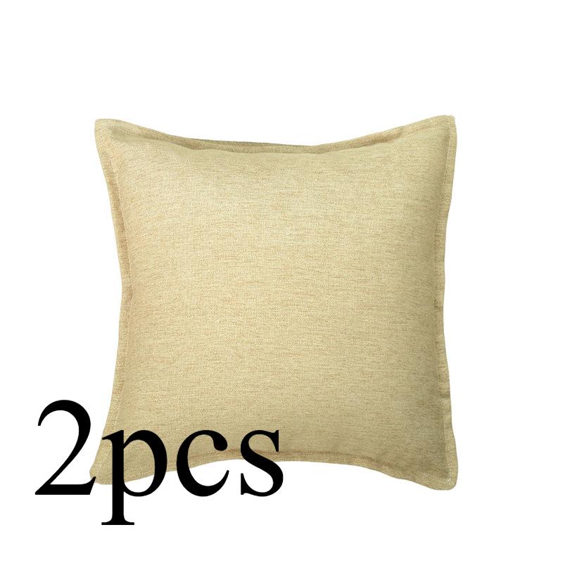 2 STÜCKE/SET Streng Ausgewähltes Kissen mit Saum in Leinenoptik, Kissenbezug für Wohnzimmer, Sofa, Bettwäsche, Unifarbener Kissenbezug ohne Kissenfüllung