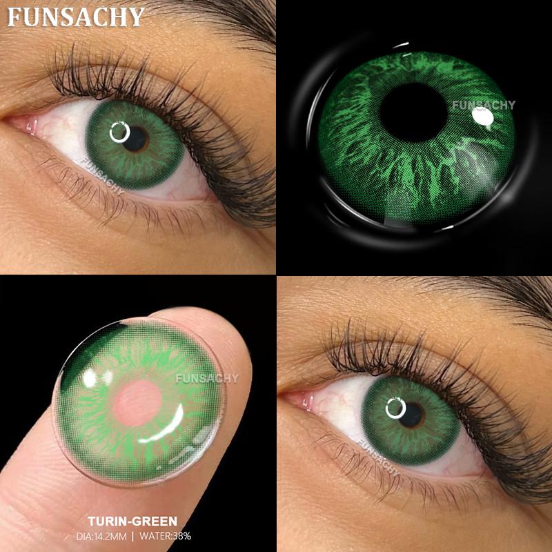 Funsachy 1 Pair Natural Brown Eye Color Contact Lenses Grey Lens High Quality Student Annual Beauty Cosmetics
