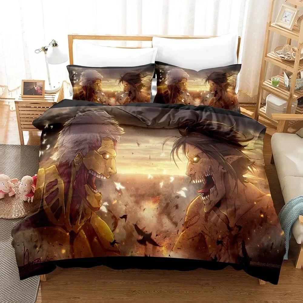 Fashion 3D Attack The Giant Bedding Set Printed Bed Set With Pillowcase Bed Duvet Cover Soft Queen King Size Bedclothes Home