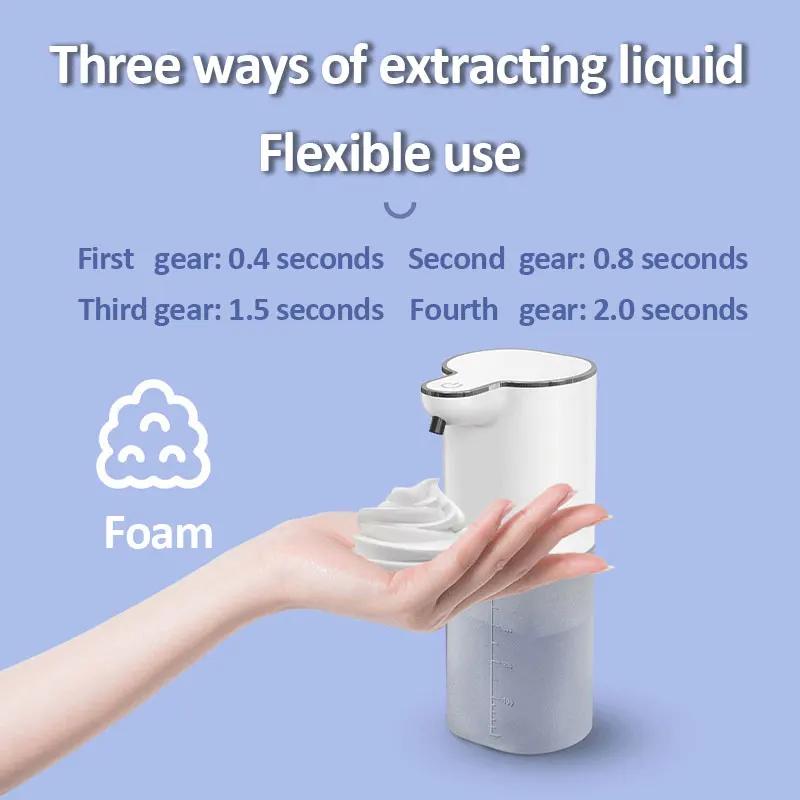 Automatic Foam Soap Dispensers 400ml 4-Gears Bathroom Smart Washing Hand Machine USB Rechargeable Touchless Hand Sanitizers
