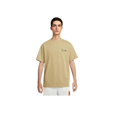 Sportswear Loose Soft Drop Shoulder Short Sleeve T-Shirt Men Tops Apricot-Tea HJ0615297