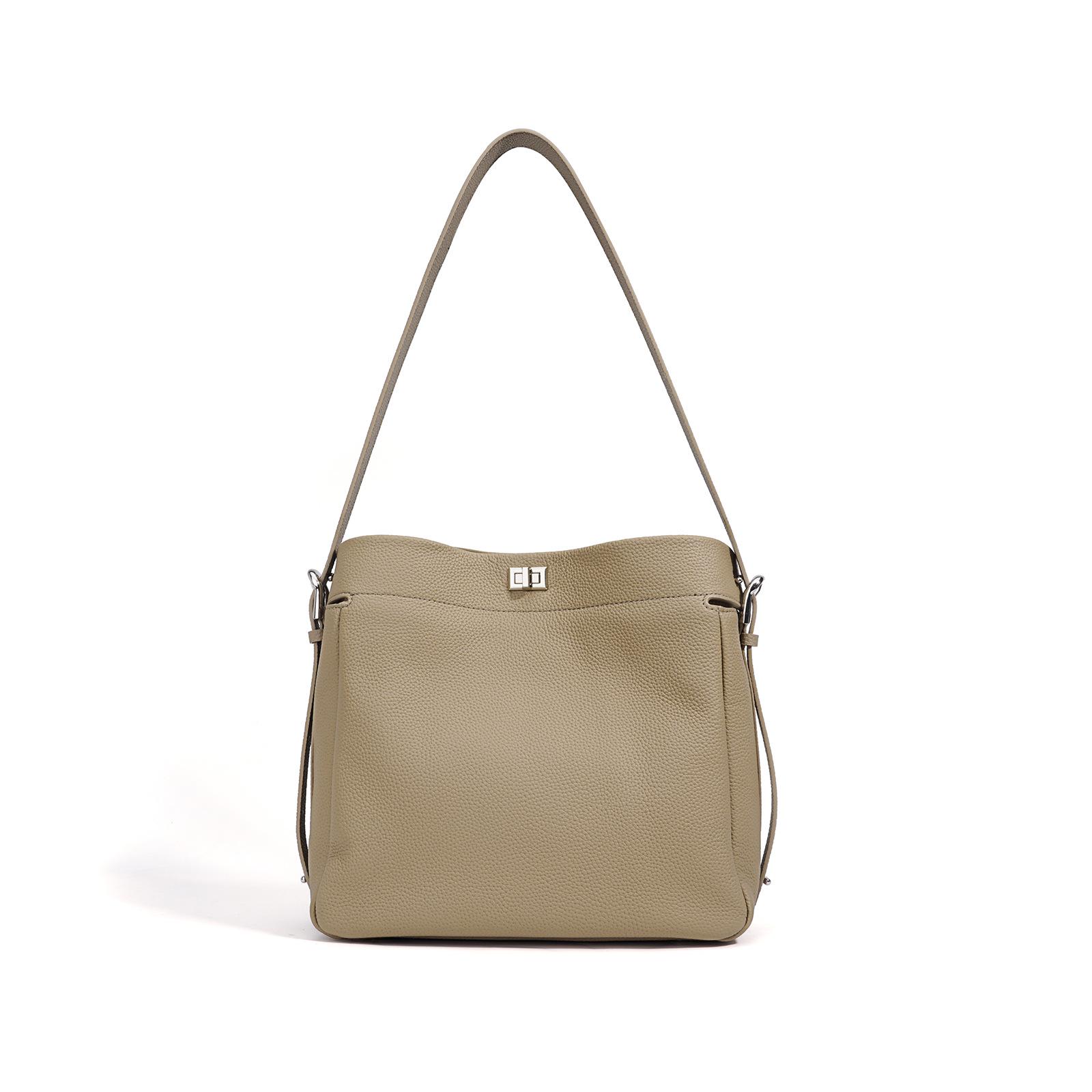 2026 Retro High-End Shoulder & Messenger Bag - Fashionable, Versatile, Textured Bucket Tote