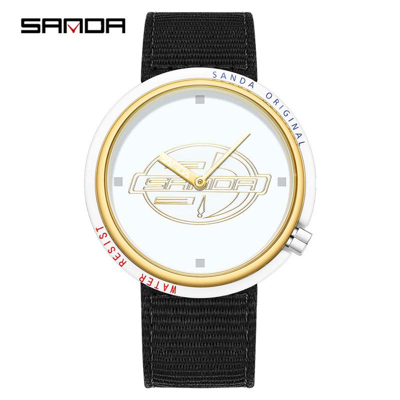 Sanda Korean Style Silicone Quartz Student Sports Watch with Removable Case