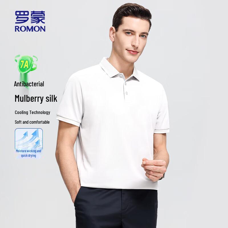 ROMON Silk Blend Cooling Short Sleeve Men s Polo Shirt 170