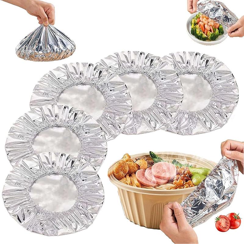 1/5/10/50 st Återanvändbara Isoleringar av Aluminiumfolie Miljövänliga Köksmatöverdrag för Skålar & Fat Förvaring För Köket
