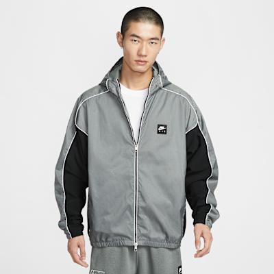 Nike Air Jackets Men s Smoke Gray/Black/White Hooded Moderate Other XS