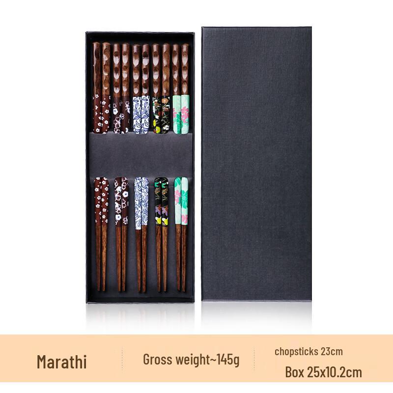 Linshenfang Colorful Tortoise Shell Chopstick & Spoon Gift Set