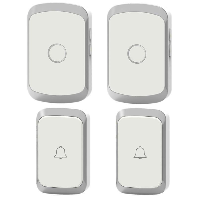 Villa and Apartment Two-Way Two-Door Electronic Doorbell for US/Japan/UK/EU серебряный