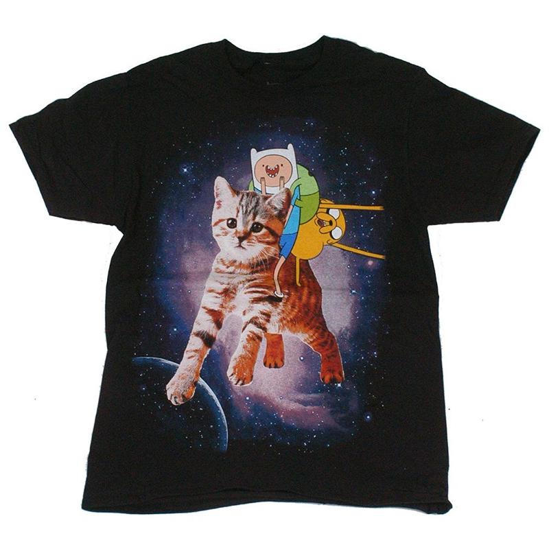 Adventure Time Space Kitty T-Shirt Adventure Time I am on a T Shirt New Spring/Summer Arrivals Regular Fit Casual S разноцветный