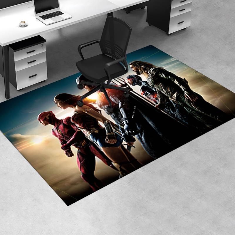 

Justice League Movie Poster Wall Art Print Office Mat Home Decor Office Desk Chair Rugs Chair Carpet for office Chair Mat Gift For Halloween 60cm by 90cm