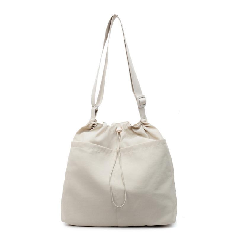 Soft Nylon Vertical Shape Shoulder Bag With Flap Closure For Daily Outings