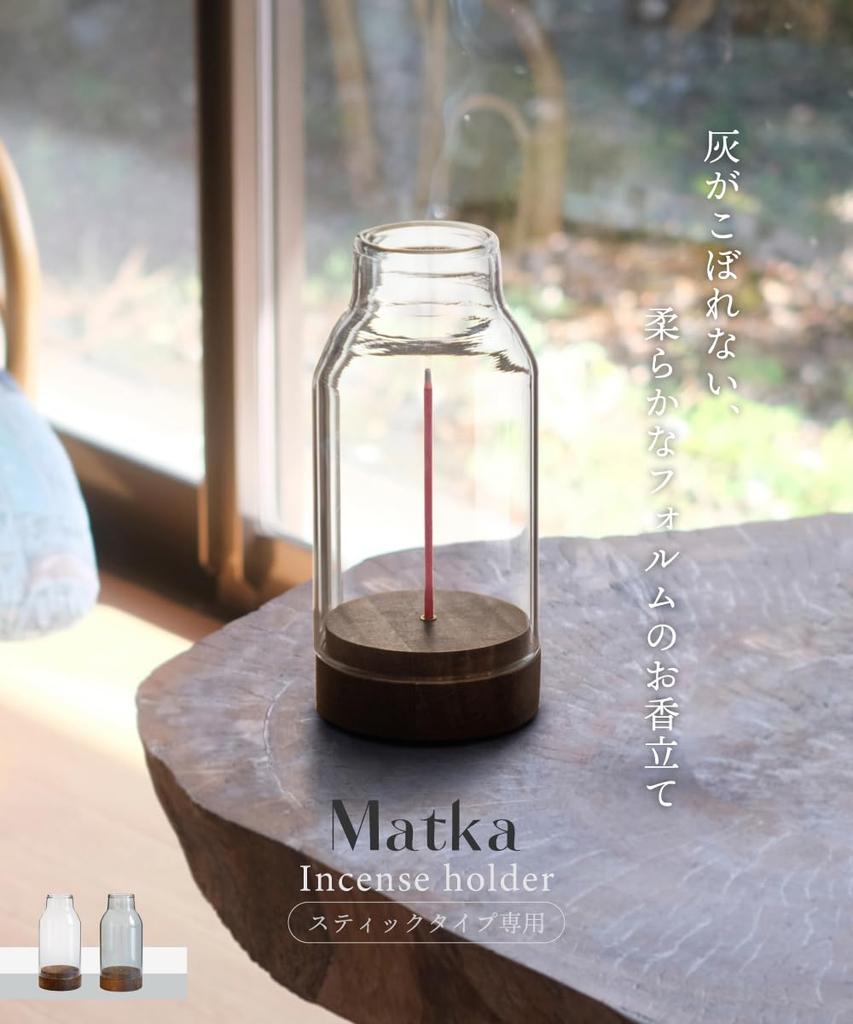 Incense Glass and Incense Flower Clear Holder, Wood, No-spill Holder, Vase,