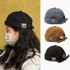 Casquettes sans bord à étiquette lettre rétro Unisexe Couleur unie Bonnet Homme Femme Été Street Réglable Chapeaux Docker Calotte Casquette Hip Hop