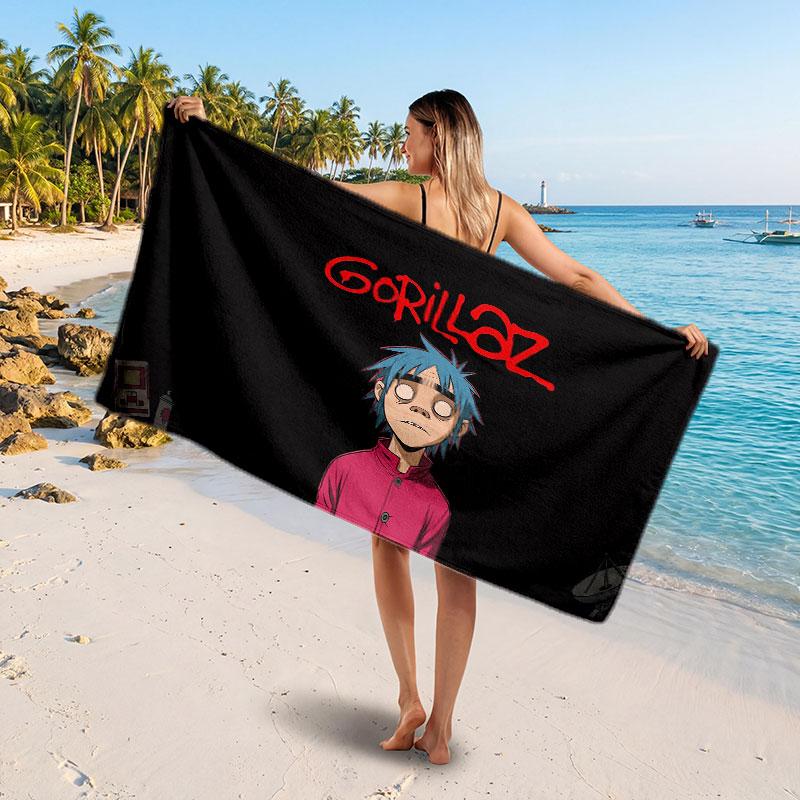 Large Beach TowelGorillaz Soft Absorbent Towel Beach Bath Home Use