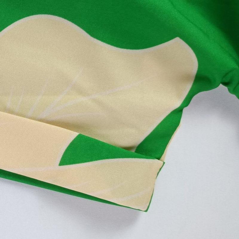 Sommer Europa und Die Vereinigten Staaten Damen Bedruckte Revers Kurzarm Hochtailliert Lange Hemdkleider