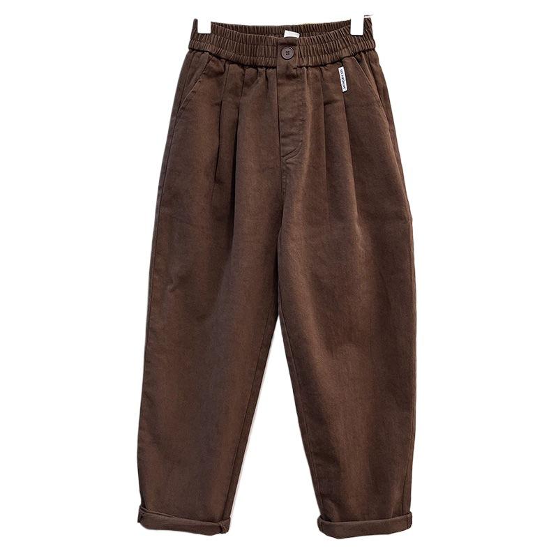 Pantaloni Harem de Damă Stil Coreean Căptușiți cu Fleece - Toamnă/Iarnă, Versatili, la Modă, Largi, Subțiază, Pantaloni Lungi Casual Îngroșați.