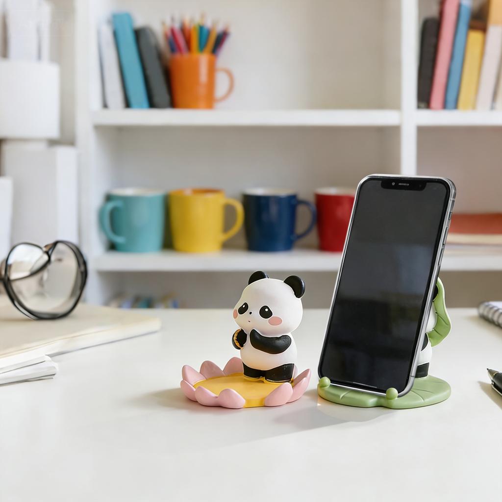 Cartoon-shaped Phone Stand Ornament, Cute Design, Suitable For Women And Girls, Desktop Animal Figurine, Compatible With Mobile Phones And Tablets.