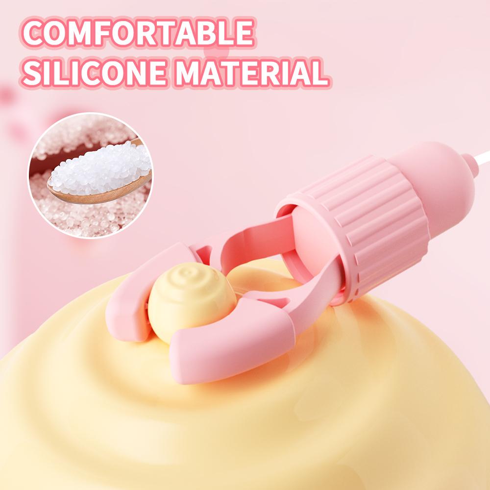 Vibrating Nipple Clamp Tongue Licking Sucking Vibrator for Women Breast Massage Labia Clitoris Clip Stimulation Massager Climax Sex Toy Masturbator