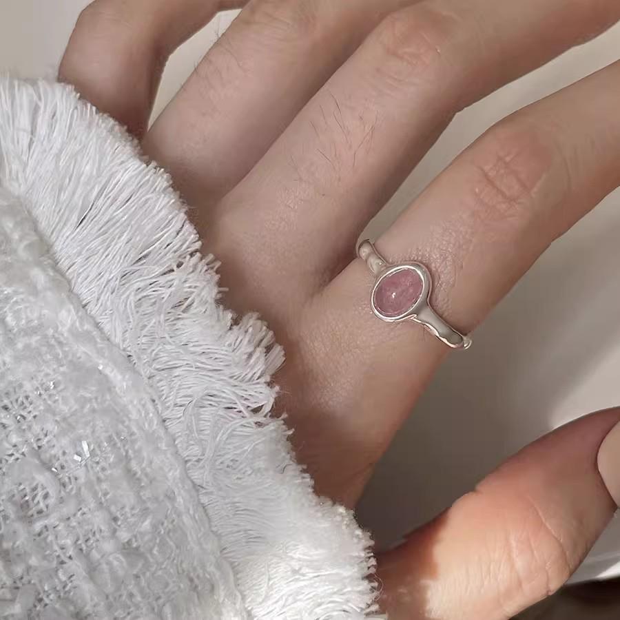 2023 Irregular Pink Heart Zircon Open Ring for Women - Sweet, Cool, Niche Design