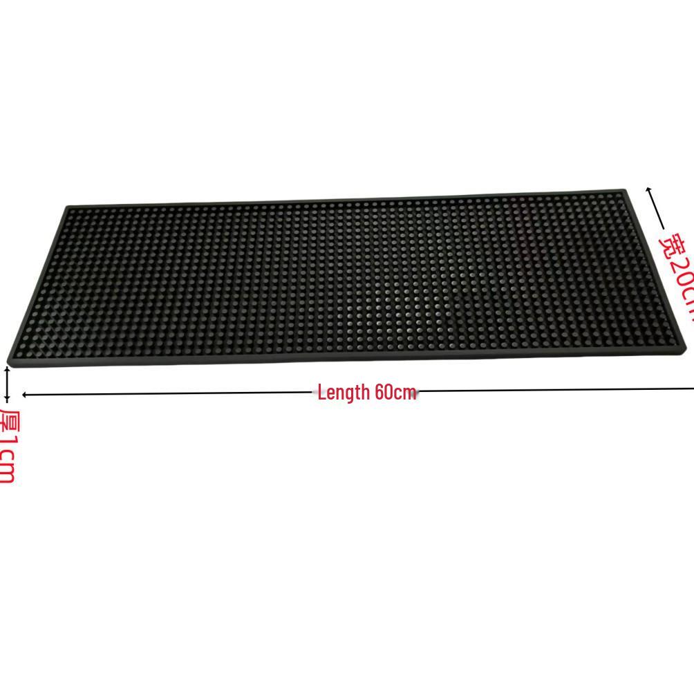 Black Non-slip Heat-insulating Rubber Bar Mat and Teaware Drainer Coaster