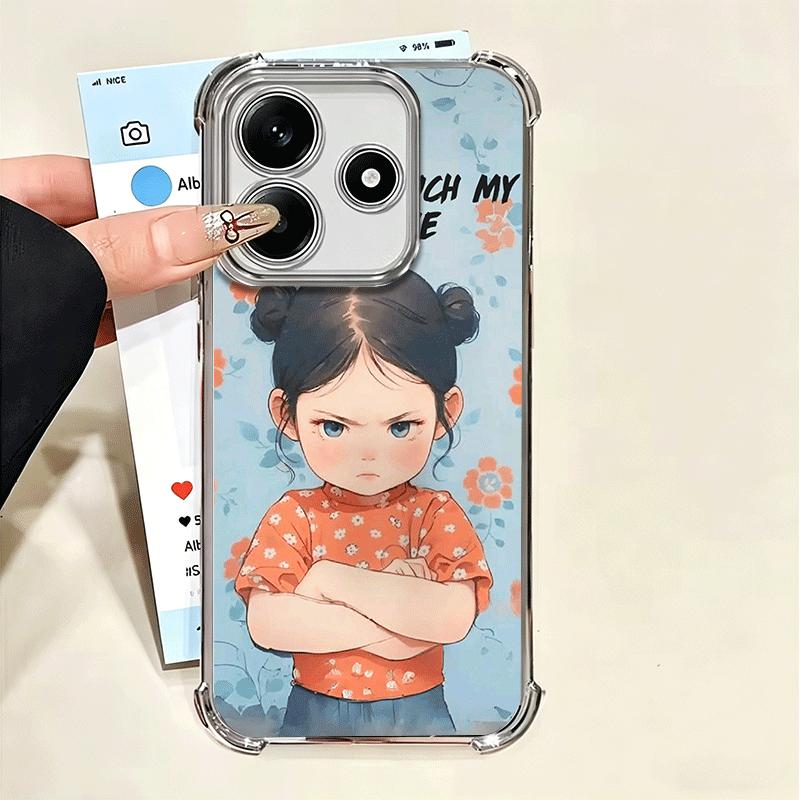 Funny Dont Touch My CallPhone Plating Phone Case For Xiaomi Poco X5 X6 X7 X8 Pro Max F8 Ultra F7 M8 M7 M5S Redmi 15C 15 14C 13C