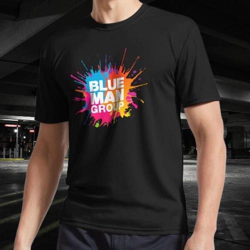 

blue man group logo colorful Active T-Shirt Funny Size Mode American T-shirt M