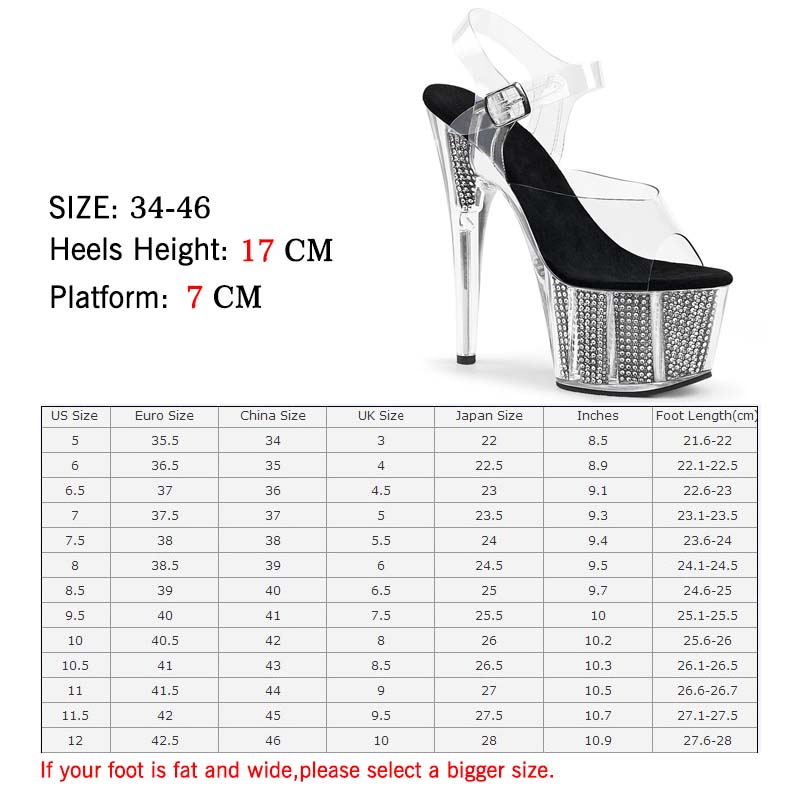 Summer Pearl Leather Round Head Buckle Black Fashion Dance Sandals 17cm Heel 7cm Platform YKC