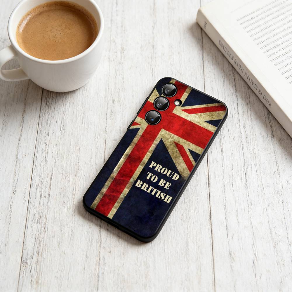 

The Culture of the British National Flag Phone Case Black Silicone Soft For Samsung Galaxy A73,A72,A71,A70,A53,A52,A51 Samsung a52