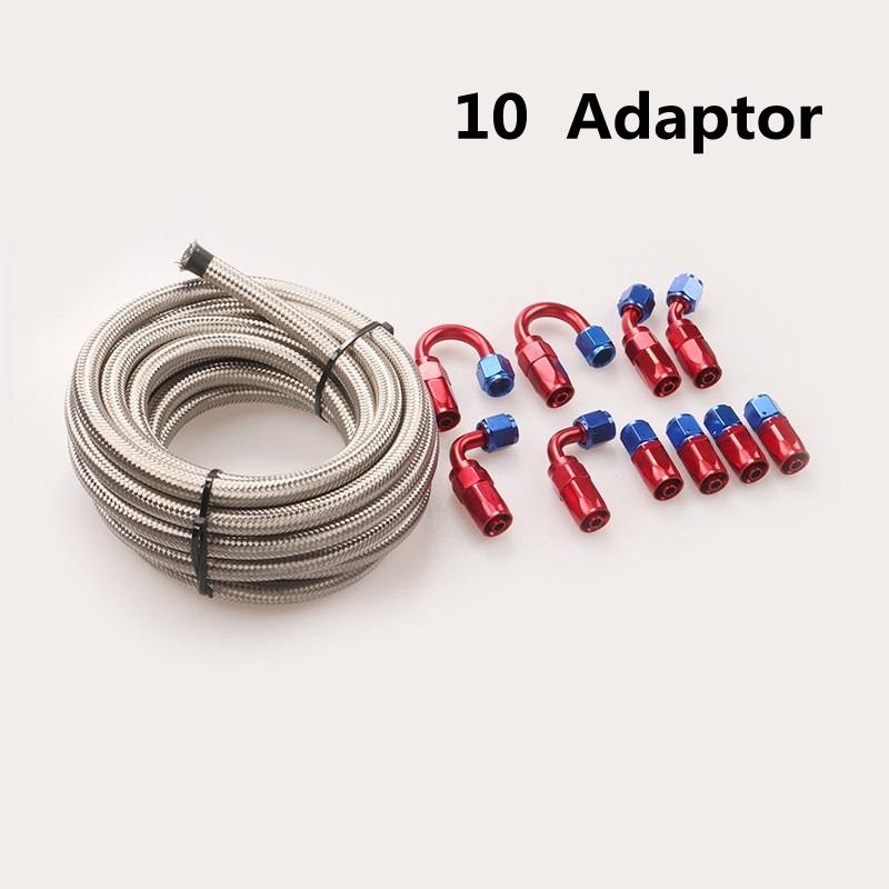 5 Meter AN8 Stainless Steel Braided Fuel Line Fitting Hose End Adaptor Kit Swivel 16.4FT