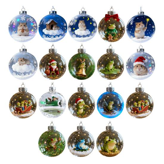 Weihnachts-Frosch-Ornament 2D Flacher Acryl-Anhänger Wildtier Baumschmuck Festliche Raumdekoration Bedeutungsvolle Geschenke für Kinder