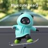 Car Skateboard Bear Sliding Car Cartoon Dynamic Bear Central Control Screen Instrument Panel Little Bear Car Decoration Ornament