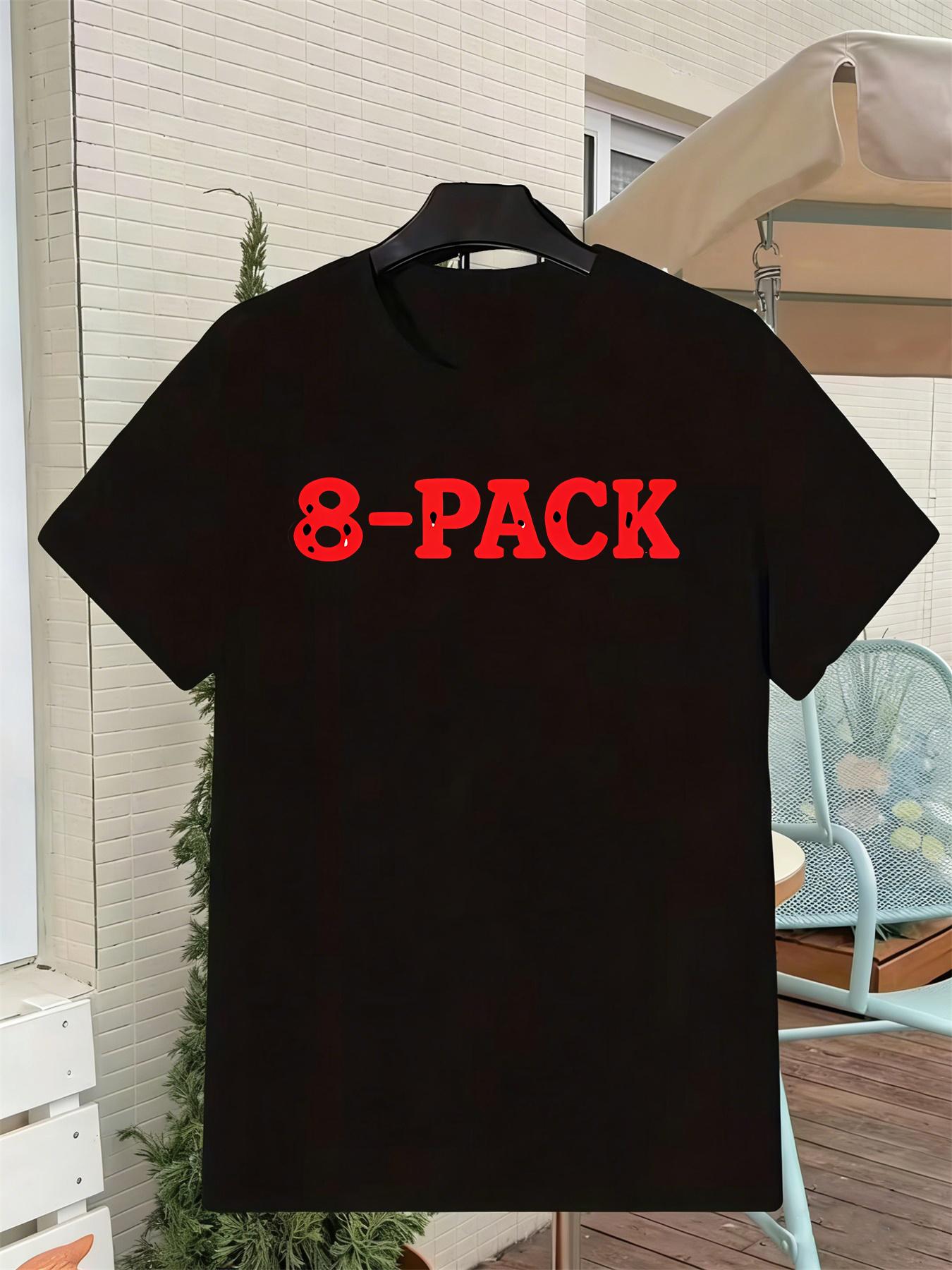 

8pcs Letter-Printed Men s Short-Sleeved T-Shirt for Summer Loose Round-neck Top - American Retro Trendy XXXL