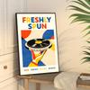 Retro Vinyl Record Print Mid Century Music Minimal Pastel DIY Sticky Poster Fancy Wall Sticker for Living Room Bar Decoration