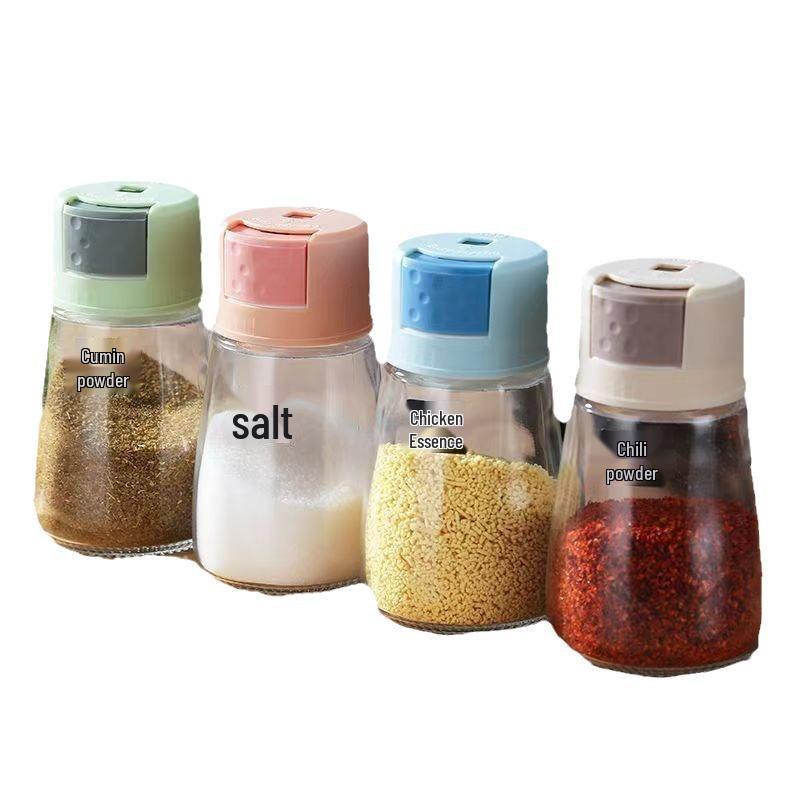 Sealed Glass Salt Control Shaker Set - Moisture-Proof Kitchen Seasoning Bottles 