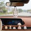 Crochet Animal Pattern Pendant Car Rearview Mirror Knitted Hanging Ornament Interior Charm Decoration Gift for Women Men
