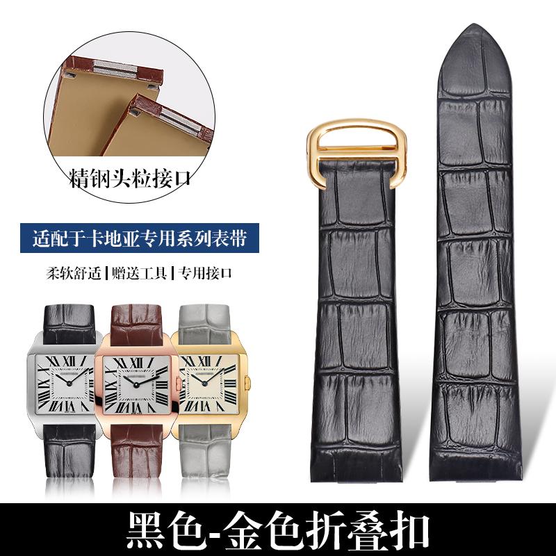 18mm 21mm Echtes Leder Uhrenarmband Für Cartier Santos W2007051 W2006951 Uhrenarmband Herren Damen Armband Armband Zubehör