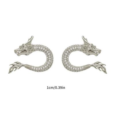 Lightweight and Comfortable Chinese Dragon Earrings Chinese Culture Themed Dragon Ear Studs Adornment Stylish Ear Rings