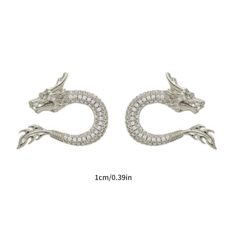 Lightweight and Comfortable Chinese Dragon Earrings Chinese Culture Themed Dragon Ear Studs Adornment Stylish Ear Rings