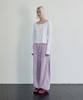 Lense Melange Fleece Pintuck Pants Gray Pink