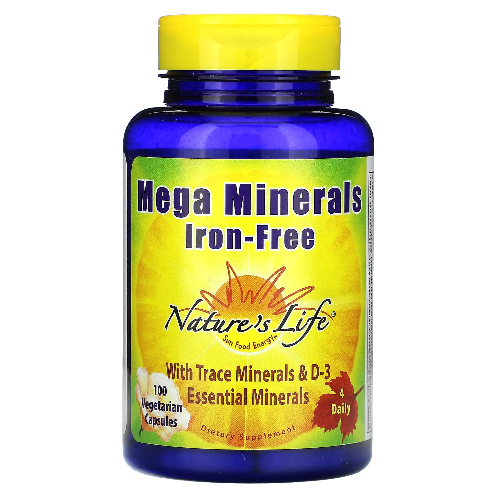 

Nature S Life, Mega Minerals, Iron Free, 100 Veggie Caps