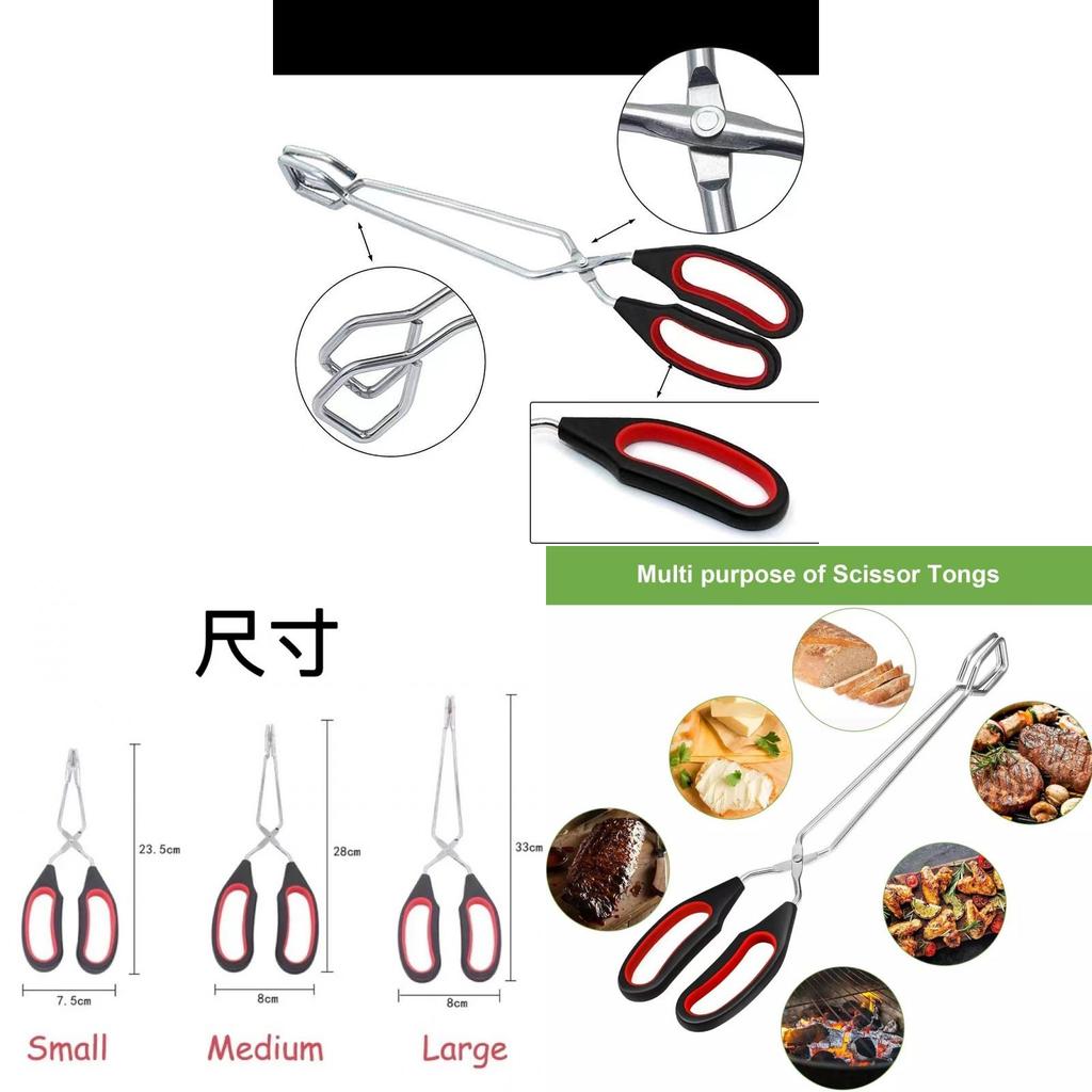 Stainless Steel Bbq Tongs With Multifunction Food Clamps For Outdoor Grilling And Baking