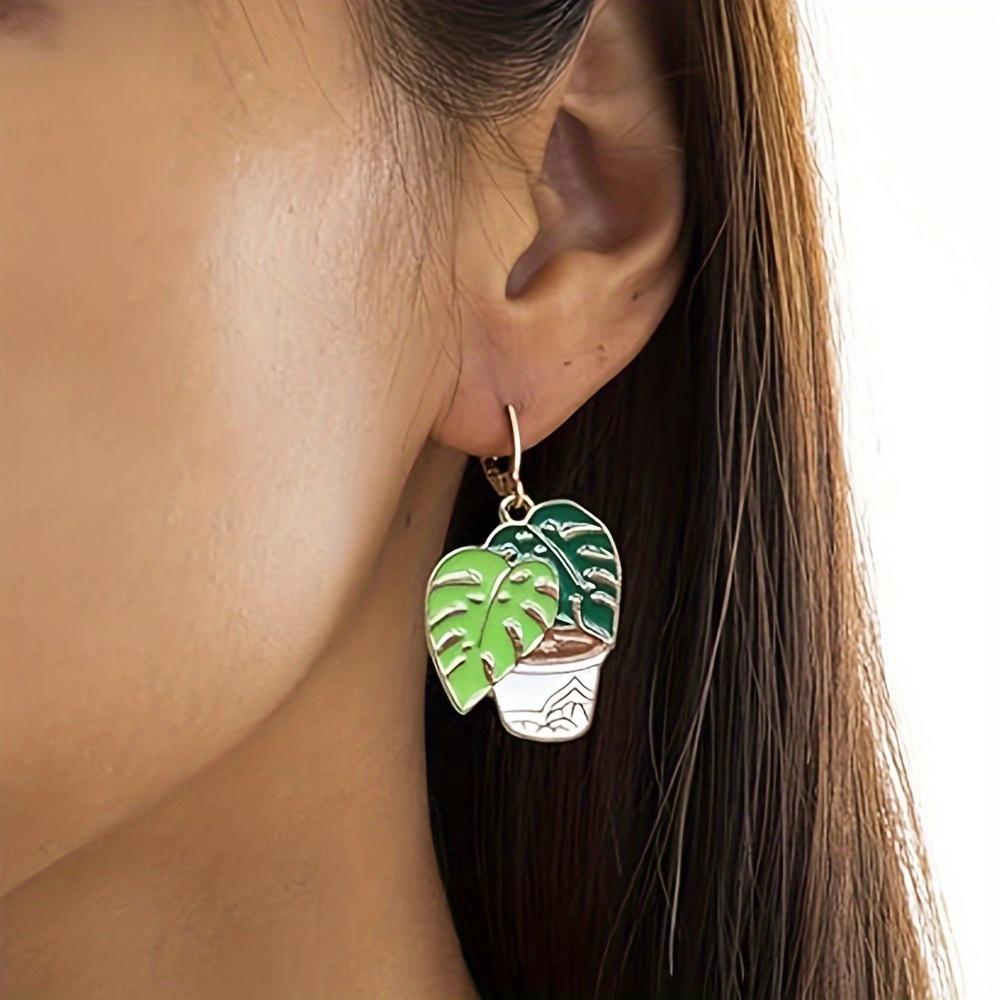 2/6/12pcs Leaf Glazed Alloy Pot Cultural Pendant Leaf Green Plant Pot Pendant DIY Jewelry Crafts Bracelet Necklace Decoration