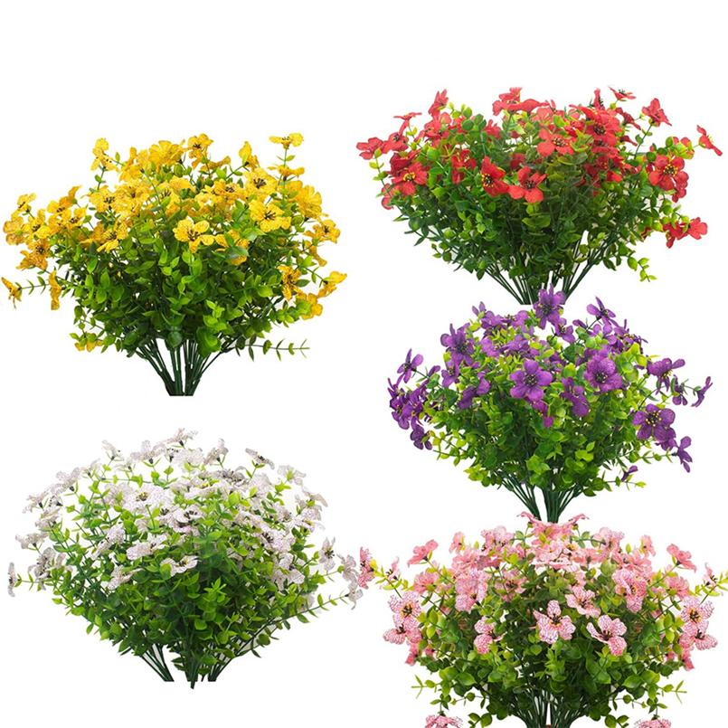 Artificial Plastic Cherry Flowers Silk Daisy Christmas Decorations Vase for Home Garden Party Wedding Fake Eucalyptus Plants