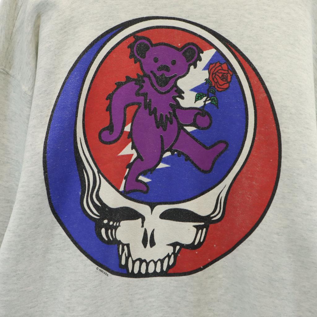 FRUIT OF THE LOOM 90s Made In USA Old Back Print Grateful Dead Bear Long Sleeve Sweat Trainer Men's Used