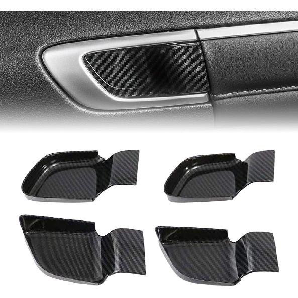 Car Interior Door Handle Cover Kit Inner Door Handle Bowl Cover Trims, 4 PCS/Set Carbon Fiber Car Accessories Compatible with Hyundai Sonata