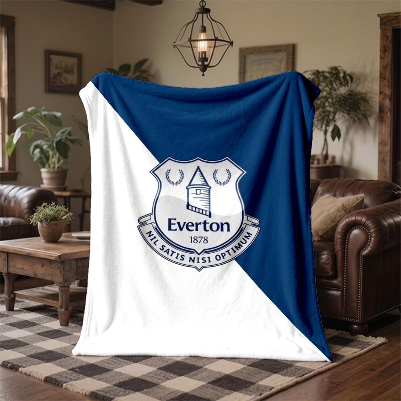 Everton Football Print Flannel Blanket Soft Warm Sofa Bed Throw Blanket For Home Office Bedroom
