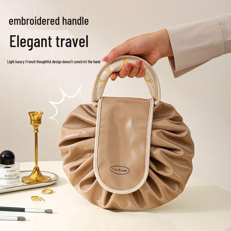 Lazy Person 2025 Waterproof Makeup Bag: Large Capacity Travel Wash Bag with Drawstring