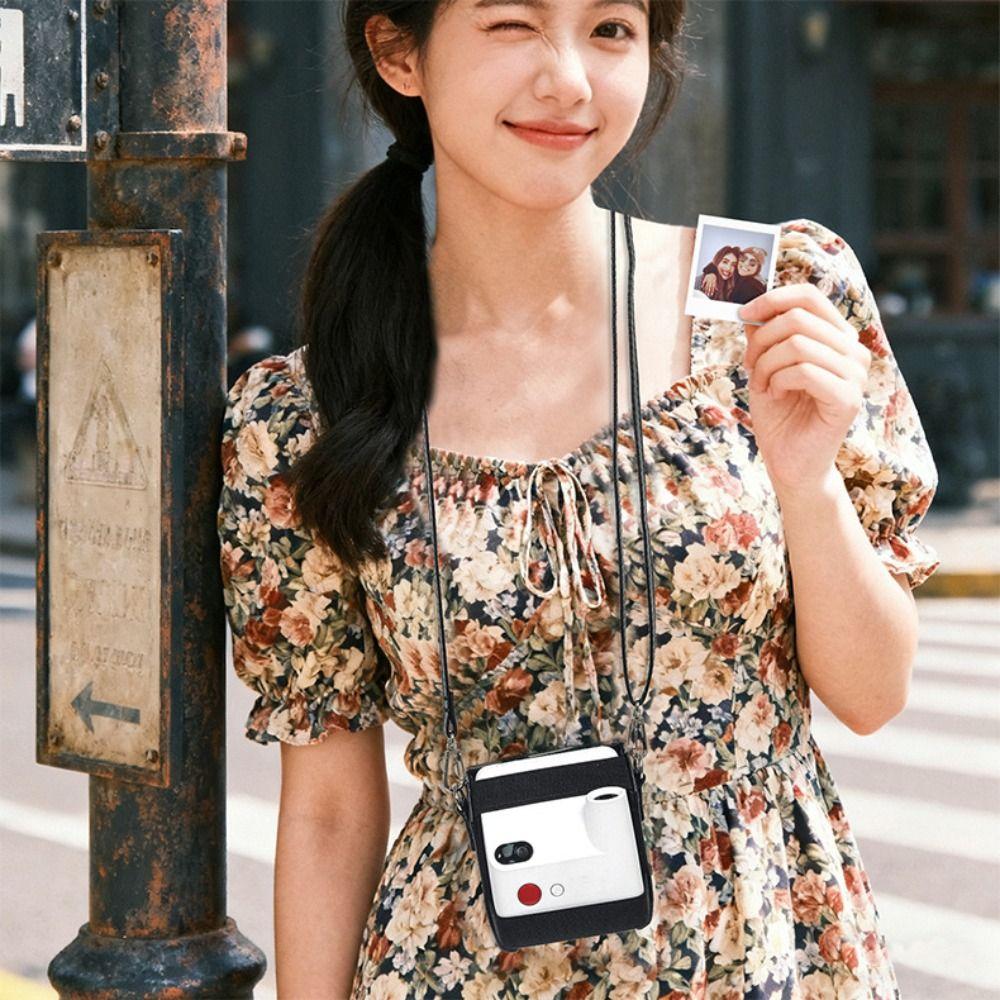 PU Leather Instant Film Camera Storage Bag Shockproof Hard Carrying Case with Strap Anti Scratch for  Go Gen 1/2
