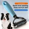 Dual Side Pet Deshedding Brush Efficient Dematting Dog Cat Hair Remover Tool for Pet Owners Grooming Supplies