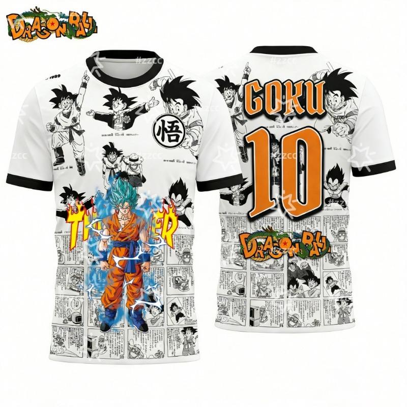 Dragon Ball Z Goku Japanese Style 3D  Soccer Jersey For Men Women Kids Sports Anime Tee Casual